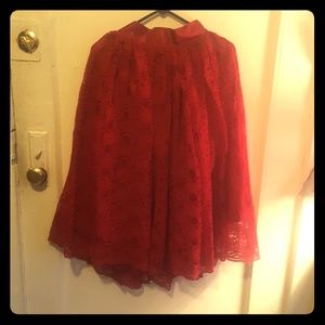 Vintage reproduction red lace circle skirt